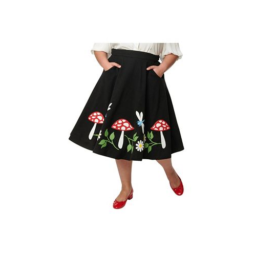 Unique Vintage Plus Size High Waist Soda Shop Swing Skirt
