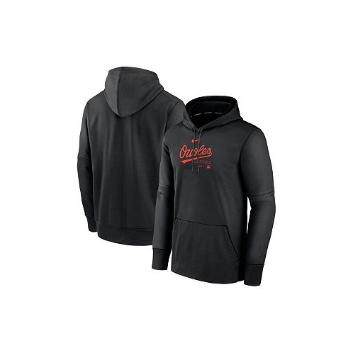 Nike Mens Black Baltimore Orioles Authentic Collection Practice Performance Pullover Hoodie