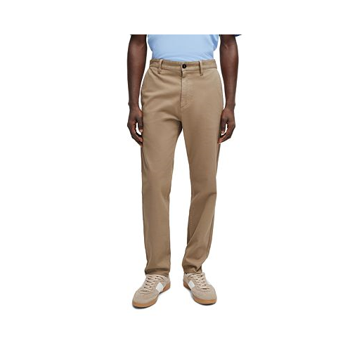 Hugo Boss Mens Honeycomb-Structured Tapered-Fit Trousers
