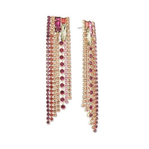 I.N.C. International Concepts Gold-Tone Mixed Color Crystal Fringe Statement Earrings