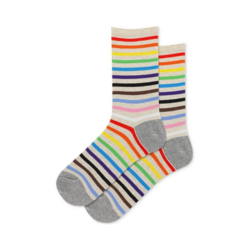 Hot Sox Womens Rainbow Striped Crew Socks