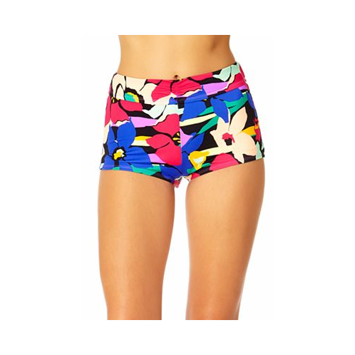 Coppersuit Womens Barbados Bloom Ruched Waist Boy Short Swim Bottom