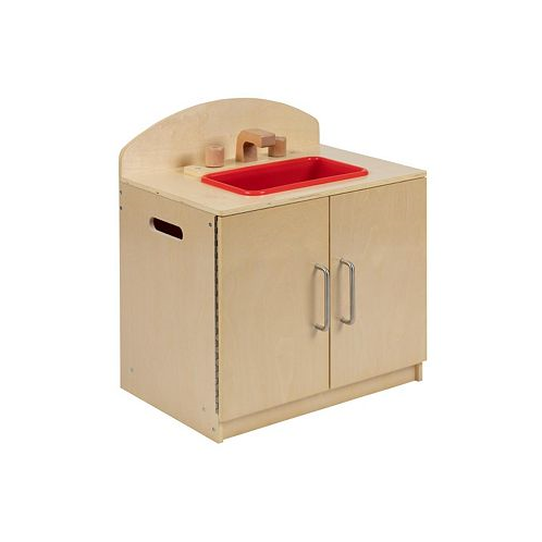 EMMA+OLIVER Childrens Wooden Kitchen Sink With Turnable Knobs For Commercial Or Home Use