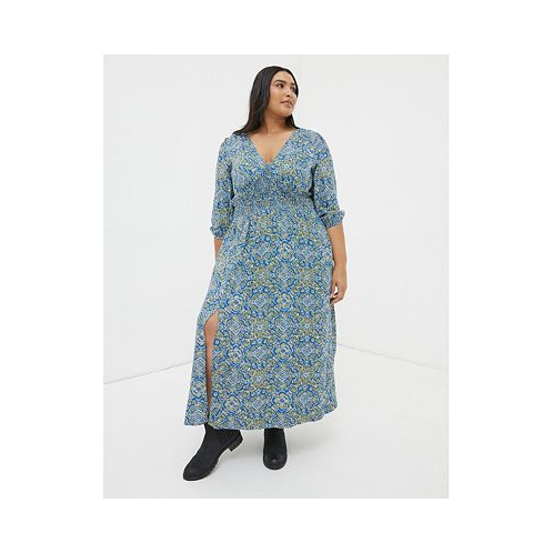 FatFace Womens Plus Size Rene Aztec Texture Midi Dress