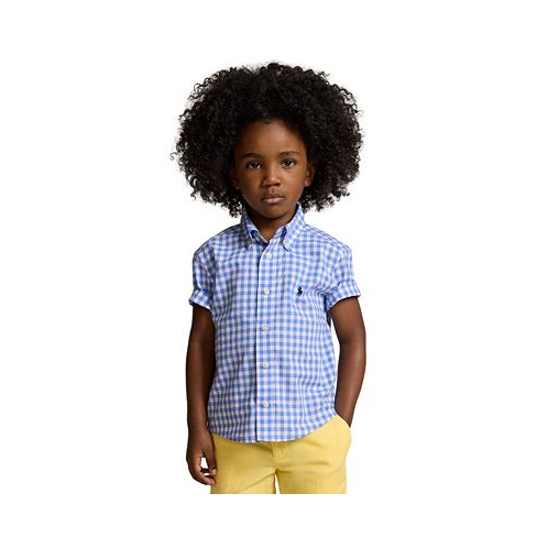 Polo Ralph Lauren Toddler and Little Boys Gingham Poplin Short Sleeve Shirt
