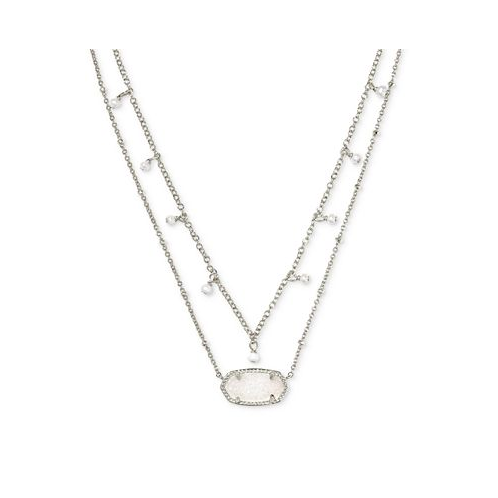 Kendra Scott 14k Gold-Plated Imitation Pearl & Stone 19 Adjustable Layered Pendant Necklace