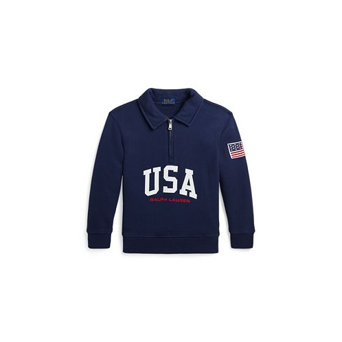 Polo Ralph Lauren Toddler and Little Boys USA Terry Quarter-Zip Sweatshirt