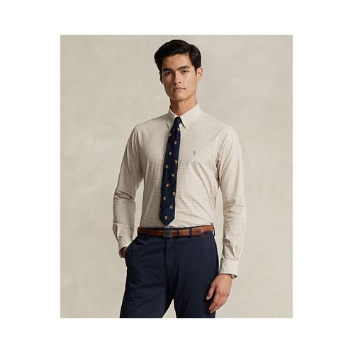 Polo Ralph Lauren Mens Slim-Fit Gingham Stretch Poplin Shirt