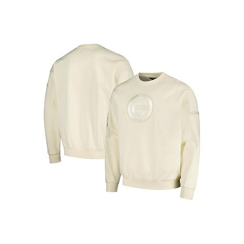 Pro Standard Mens Cream Chicago Cubs Neutral Drop Shoulder Pullover Sweatshirt