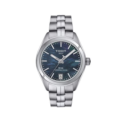 Tissot Womens Swiss Automatic PR 100 Stainless Steel Bracelet Watch 33mm