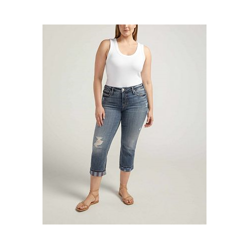 Silver Jeans Co. Plus Size Suki Mid Rise Curvy Fit Capri Jean