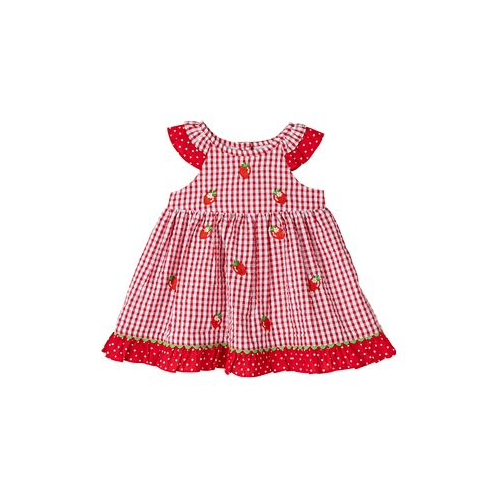 Rare Editions Baby Girl Strawberry Seersucker Dress