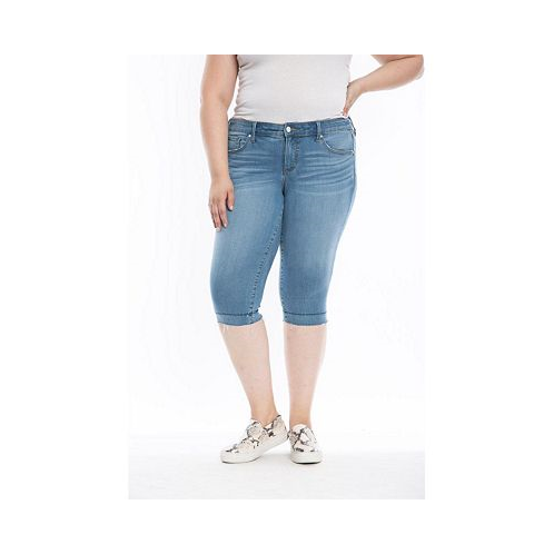 SLINK Jeans Plus Size Mid Rise Crop Jeans