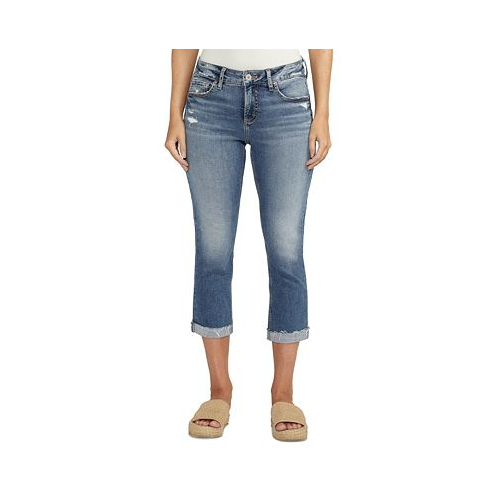 Silver Jeans Co. Womens Elyse Mid-Rise Stretch Capri Jeans