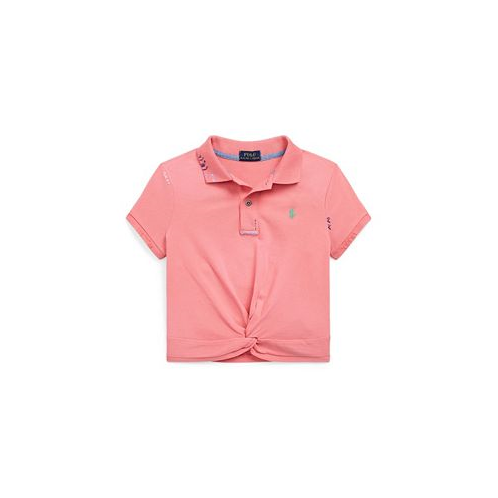 Polo Ralph Lauren Big Girls Twist-Front Stretch Mesh Polo Shirt