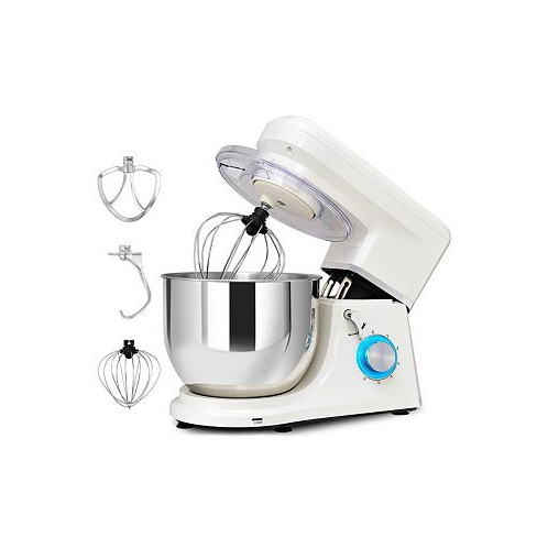 Slickblue 6 Speed 7.5 Qt Tilt-Head Stainless Steel Electric Food Stand Mixer - White