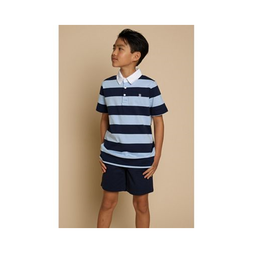 Brooks Brothers B by Big Boys Short Sleeve Collared Striped Polo Shirt