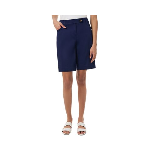 Jones New York Womens Duke Fly-Front Mid-Rise Shorts