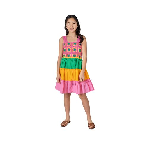 Rare Editions Big Girls Crochet Colorblocked Dress