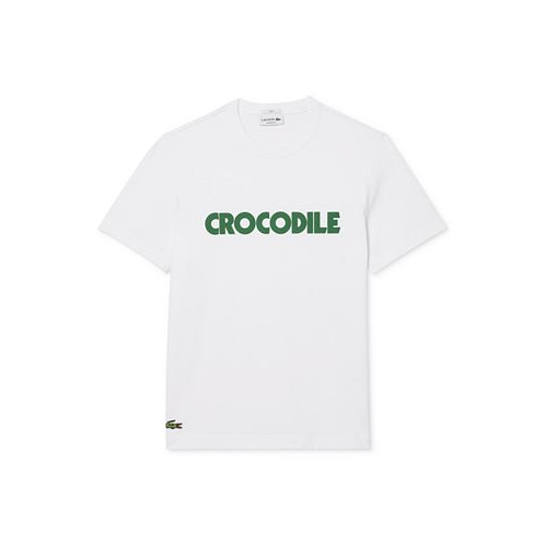 Lacoste Mens Relaxed Fit Crocodile Wording Short Sleeve T-Shirt
