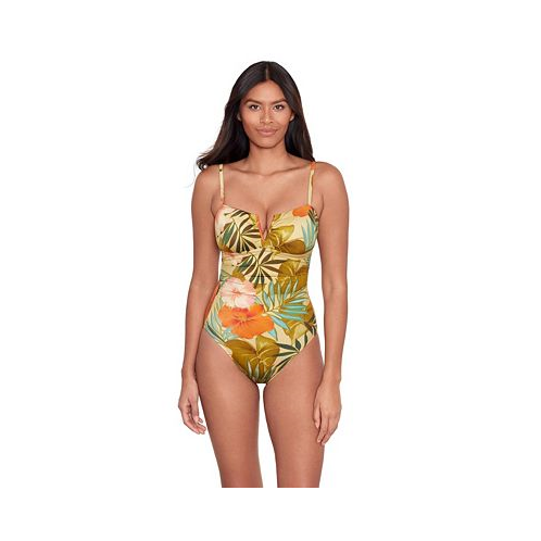 POLO Ralph Lauren Womens V Wire Over The Shoulder One Piece Swimsuit