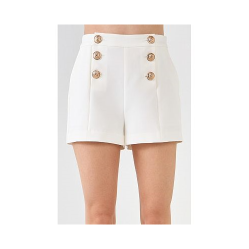 Endless rose Womens Gold Color Button Detail Shorts