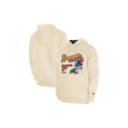 New Era Mens Cream Atlanta Braves Big League Chew Pullover Hoodie