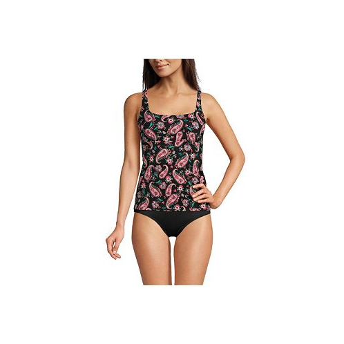 Lands End Womens Chlorine Resistant Square Neck Underwire Tankini Swimsuit Top