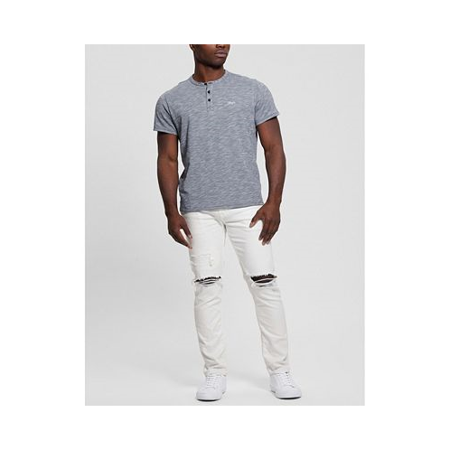 GUESS Mens Finnley White Tapered Jeans