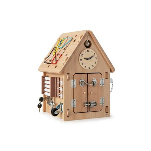 Slickblue Multi-purpose Busy House with Sensory Games and Interior Storage Space