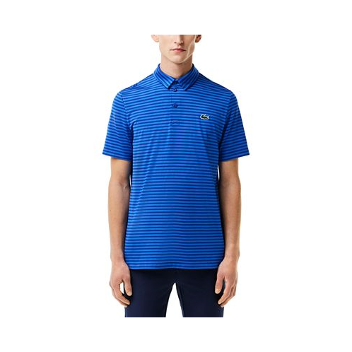 Lacoste Mens Short Sleeve Striped Performance Polo Shirt