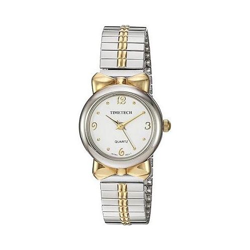 TIMETECH Womens Steel Two Tone Watch with Expansion Stretch Bracelet