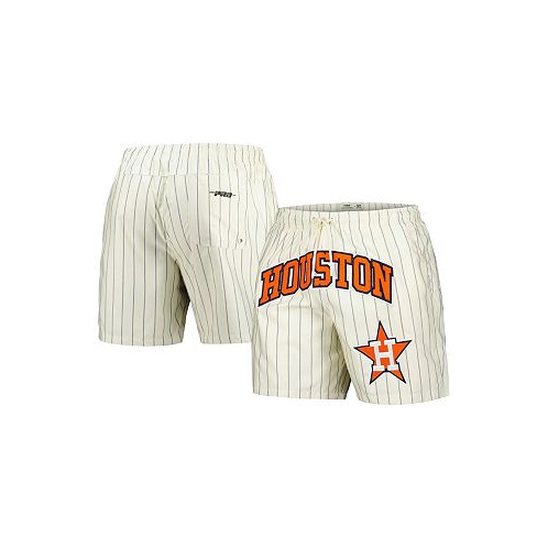 Pro Standard Mens Cream Houston Astros Pinstripe Retro Classic Woven Shorts
