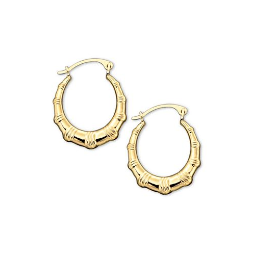 Macys 10k Gold Hoop Earrings Small Bamboo