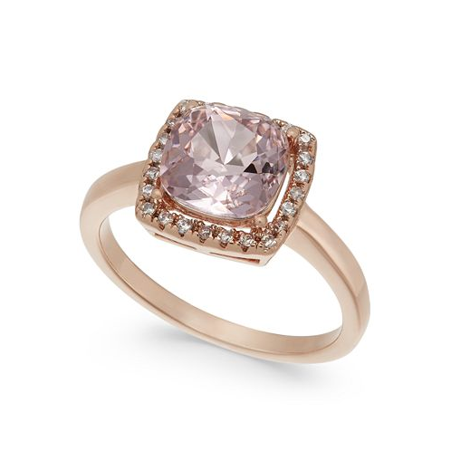 Charter Club Pave & Crystal Stone Square Halo 18K Rose Gold Plate
