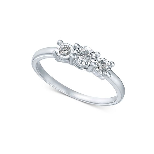 Promised Love Diamond 3-Stone Promise Ring in 10k White Gold (1/4 ct. t.w.)