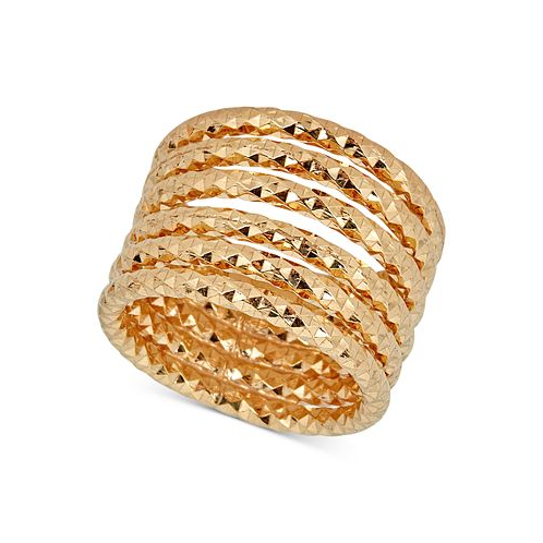 Italian Gold Textured Multi-Band Ring in 14k Gold-Plated Sterling Silver