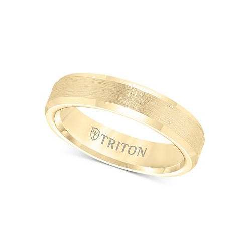 Triton Bevel Edge Comfort Fit Band in Yellow Tungsten Carbide