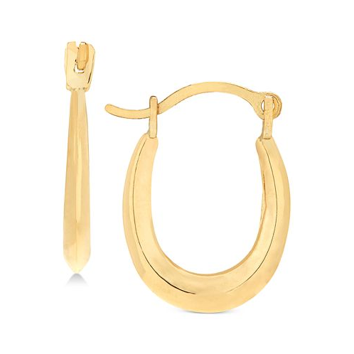 Macys Childrens Polished Oval Hoop Earrings in 14k Gold (1/2)