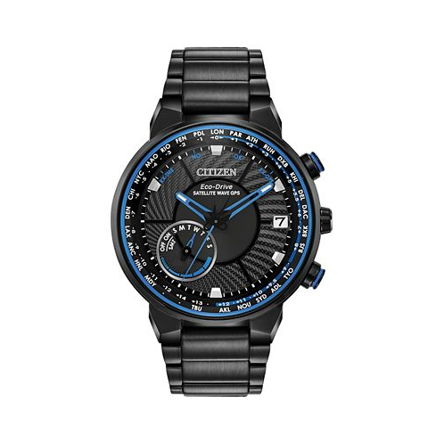 Citizen Eco-Drive Mens Satellite Wave GPS Black-Tone Stainless Steel Bracelet Watch 44mm