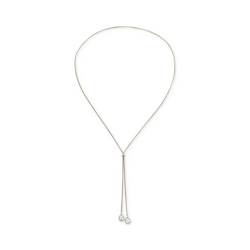 Macys Cultured Freshwater Pearl (9-1/2mm) 36 Adjustable Lariat Necklace in Sterling Silver