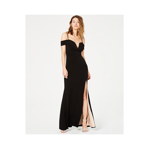 City Studios Juniors Off-The-Shoulder Gown