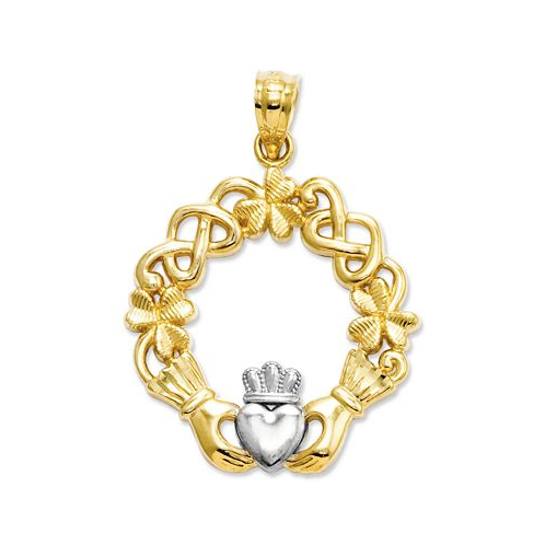 Macys 14k Gold and Sterling Silver Charm Claddagh Charm