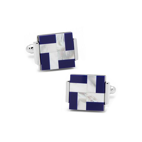 Cufflinks Inc. Mother of Pearl and Lapis Windmill Square Cufflinks