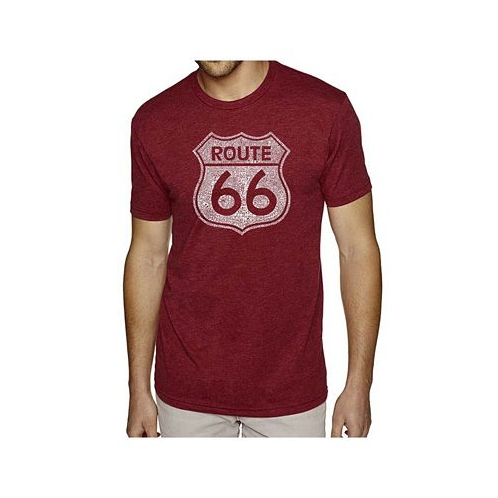LA Pop Art Mens Premium Blend Word Art T-Shirt - Route 66