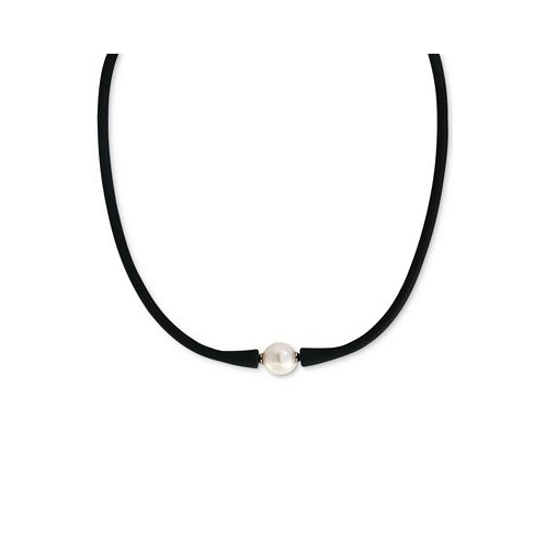 EFFY Collection EFFY Cultured Freshwater Pearl (11mm) Black Silicone 14 Choker Necklace (Also available in Light Blue Turquoise or Pink)
