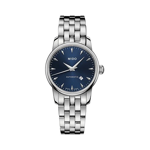 Mido Womens Swiss Automatic Baroncelli Stainless Steel Bracelet Watch 29mm