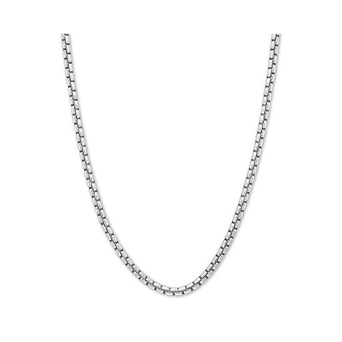 EFFY Collection EFFY Rounded Box Link 24 Chain Necklace in Sterling Silver