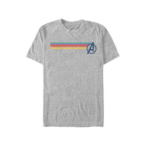 Fifth Sun Marvel Mens Comic Collection Avengers Multi Stripe Logo Short Sleeve T-Shirt