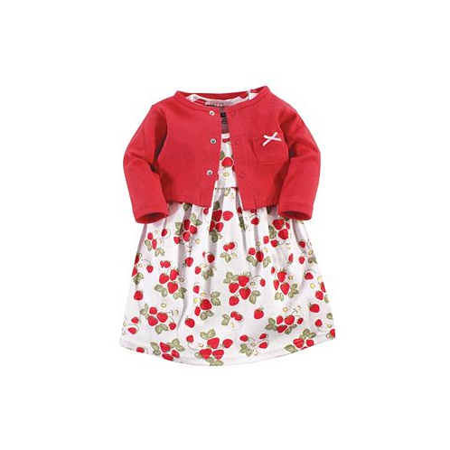 Hudson Baby Toddler Girls Hudson Cotton Dress and Cardigan 2pc Set Strawberries